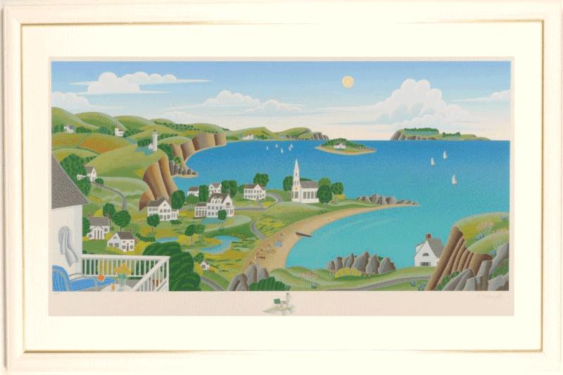 楽天市場】トーマス・マックナイト リヴィエラコースト海 絵画 風景画