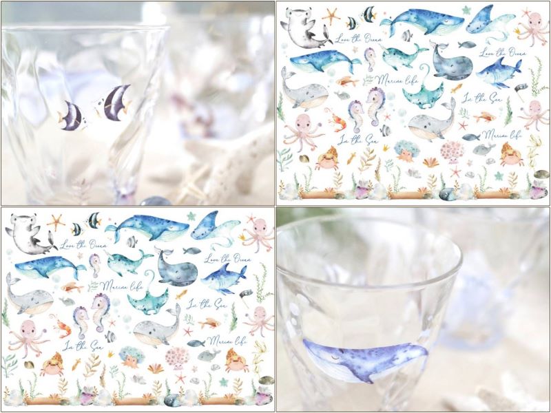 楽天市場】ポーセラーツ 転写紙【ガラス用】Marine Life Fish 海の