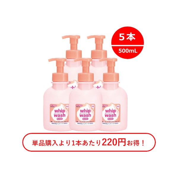 サラヤ｜ホイップウォッシュモイスト 500mLポンプ付（減容ボトル