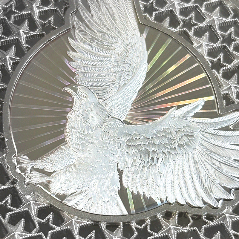 ソロモン諸島 2025年 銀線細工のイーグル 5ドル銀貨ホログラム付