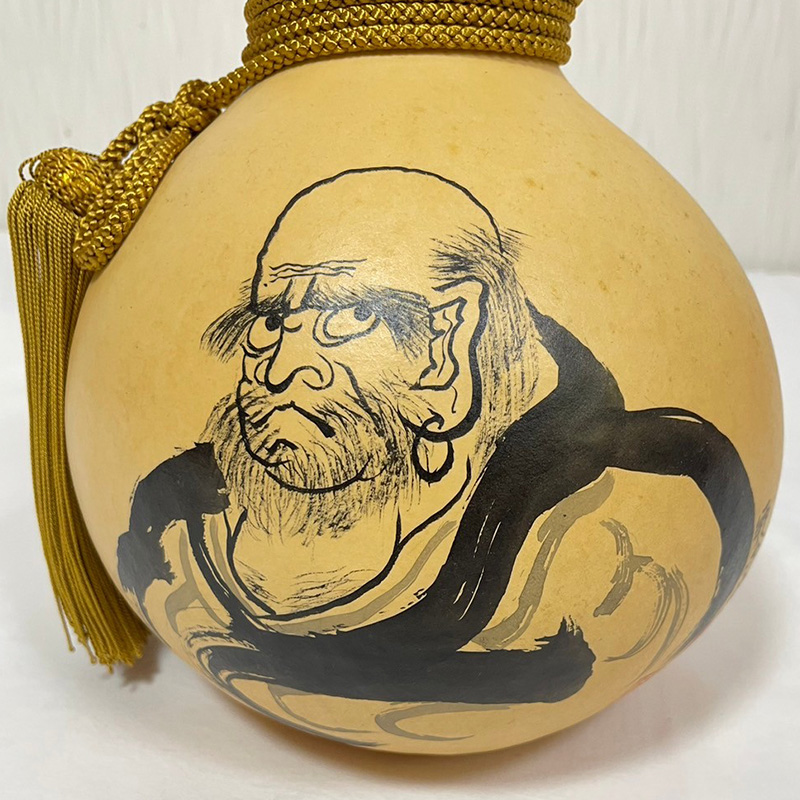 瓢箪 縁起物 福禄寿 墨絵 ひょうたん 和風 天然 1点物 日本製