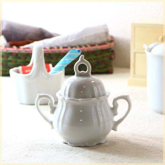 アンティーク調のシュガーケース 国産 瀬戸焼 シュガーポット