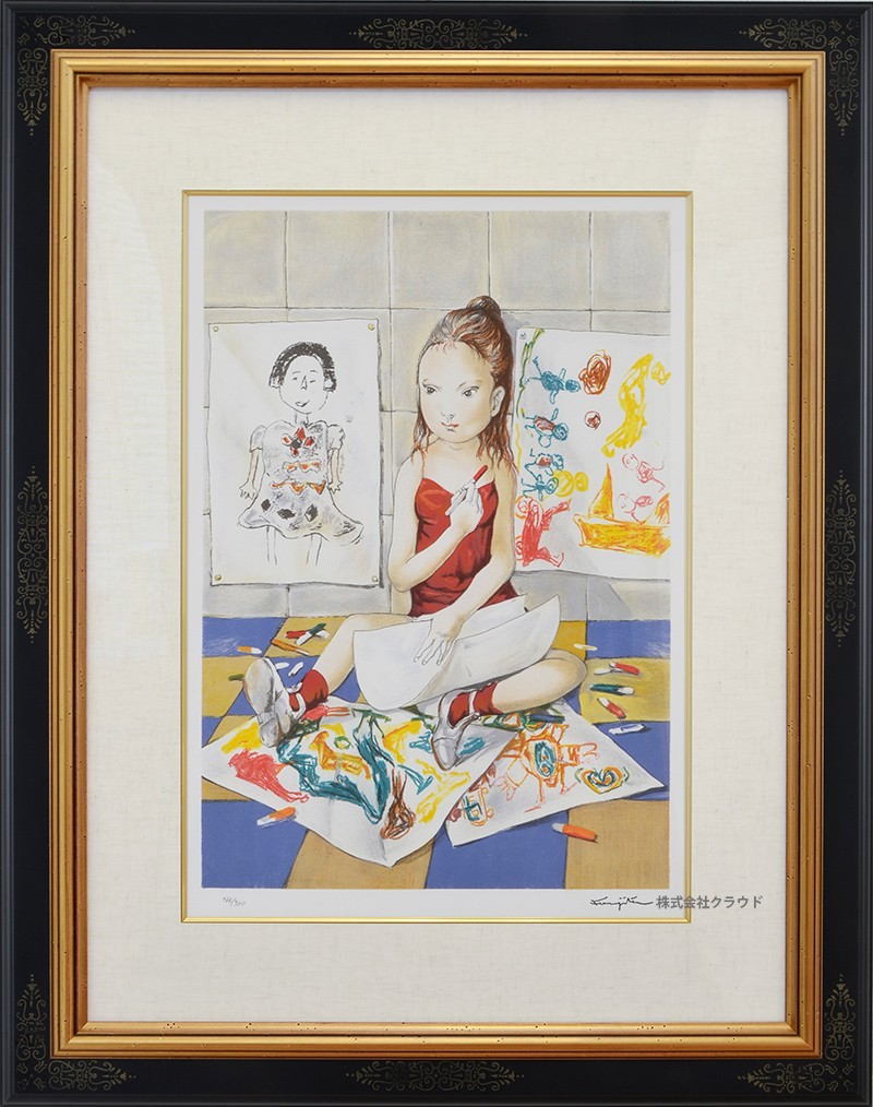 藤田嗣治 レオナール・フジタ 子供部屋 リトグラフ 複製版画 限定300部