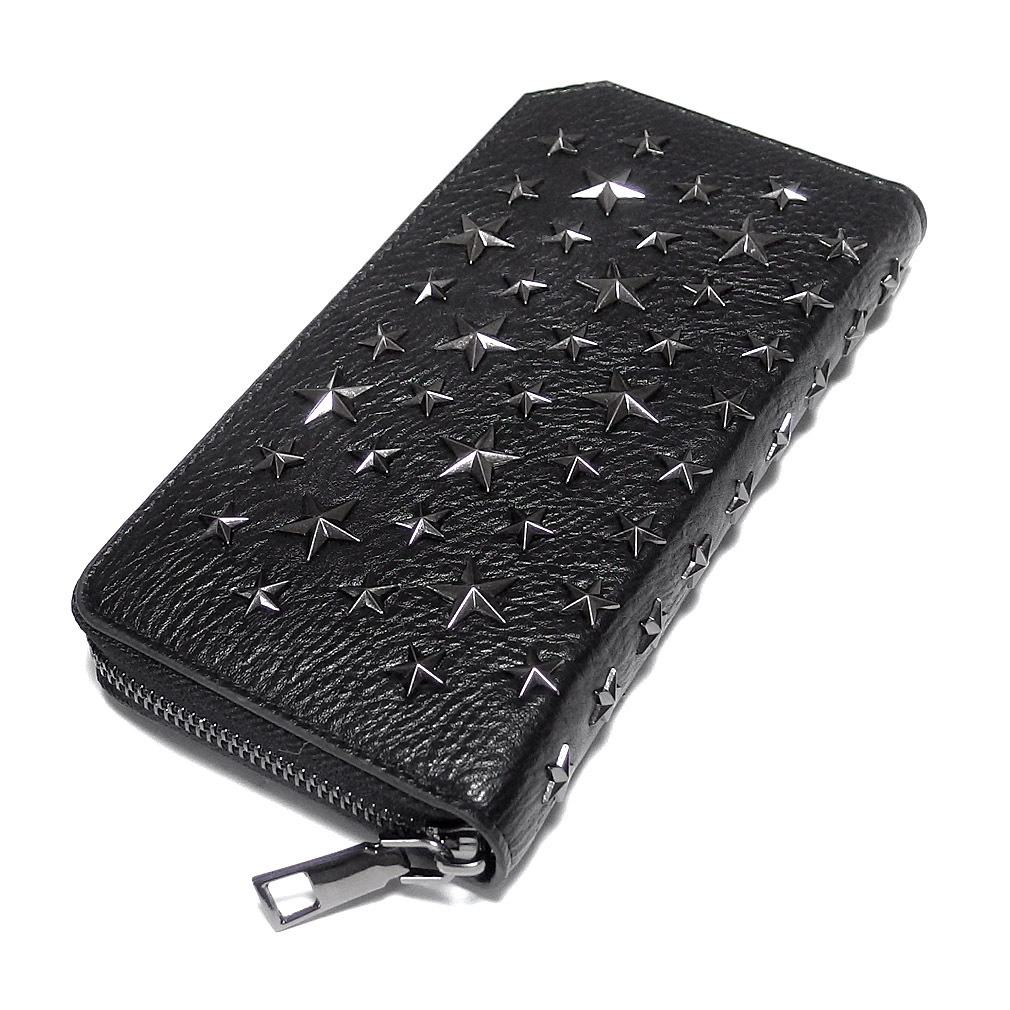 財布 長財布 男性用 メンズ スタッズ ブラック 黒 ビジュアル系 スター