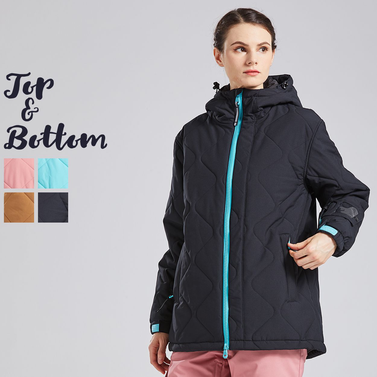 スノーボードウェア スキーウェア レディース 上下セット キルト