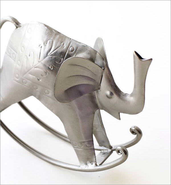 象 ゾウ ぞう 置物 オブジェ おしゃれ 雑貨 レトロ シルバー かわいい