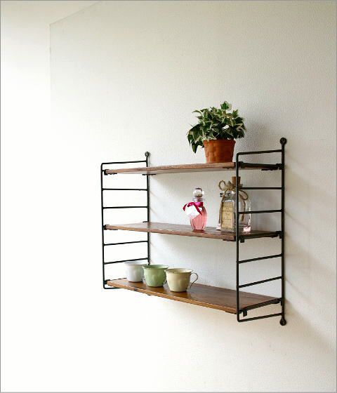 ウォールシェルフ 木製 アイアン おしゃれ 棚 壁掛け 天然木 無垢