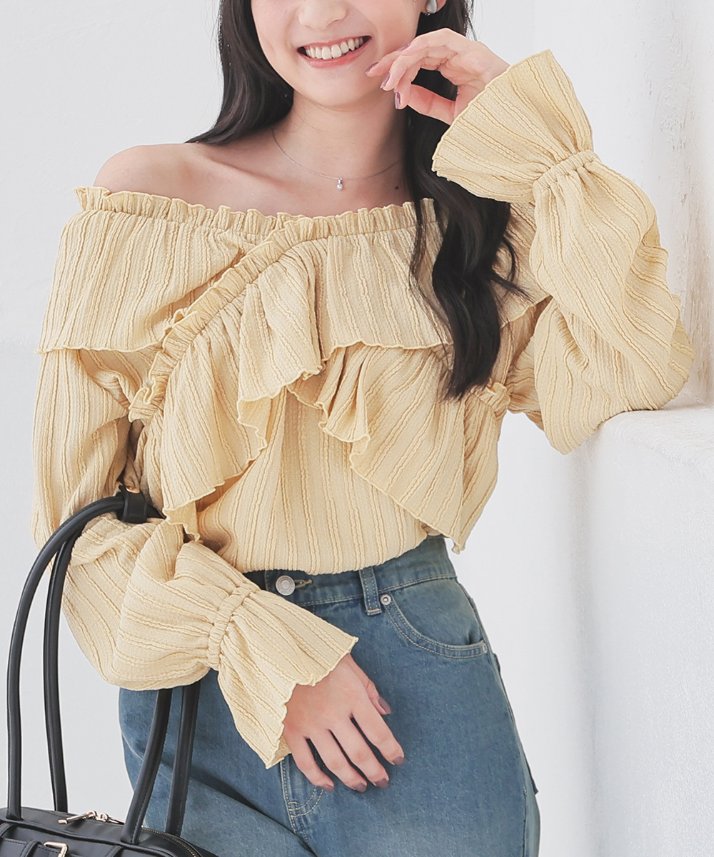 Honeys（ハニーズ） トップス カットソー 長袖 オフショルダー 2way