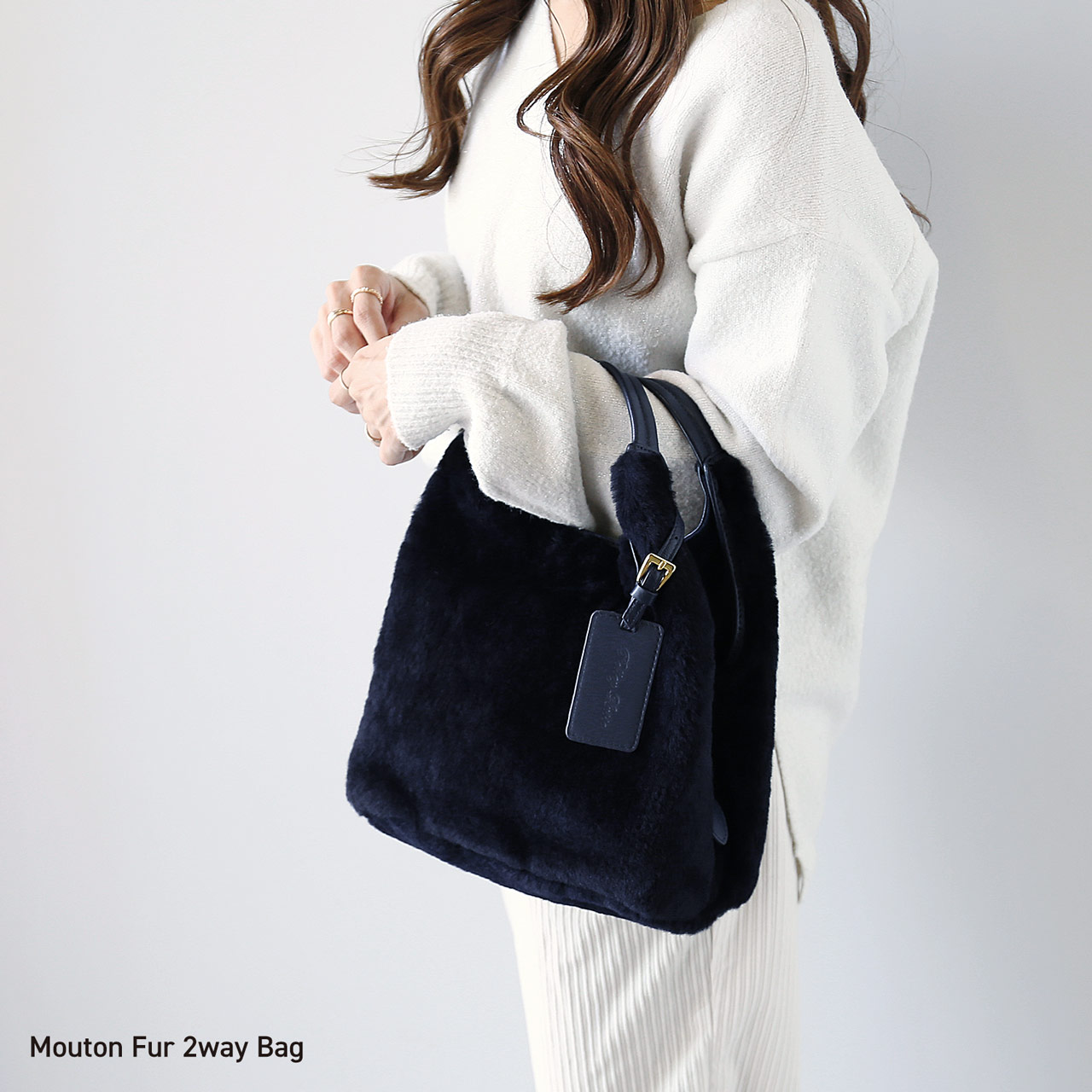 sankyo shokai（三京商会） ムートン ファー バッグ 2WAY ハンドバッグ