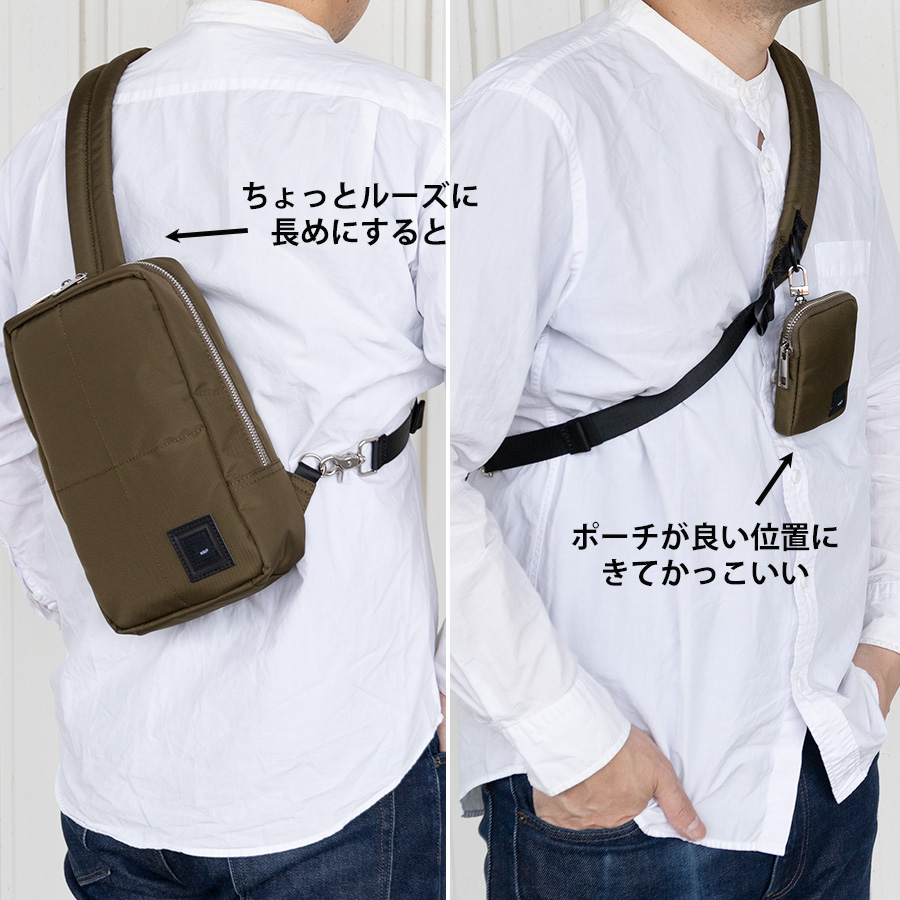 waku（ワク） ボディバッグ メンズ 斜めがけ ワンショルダー カードが