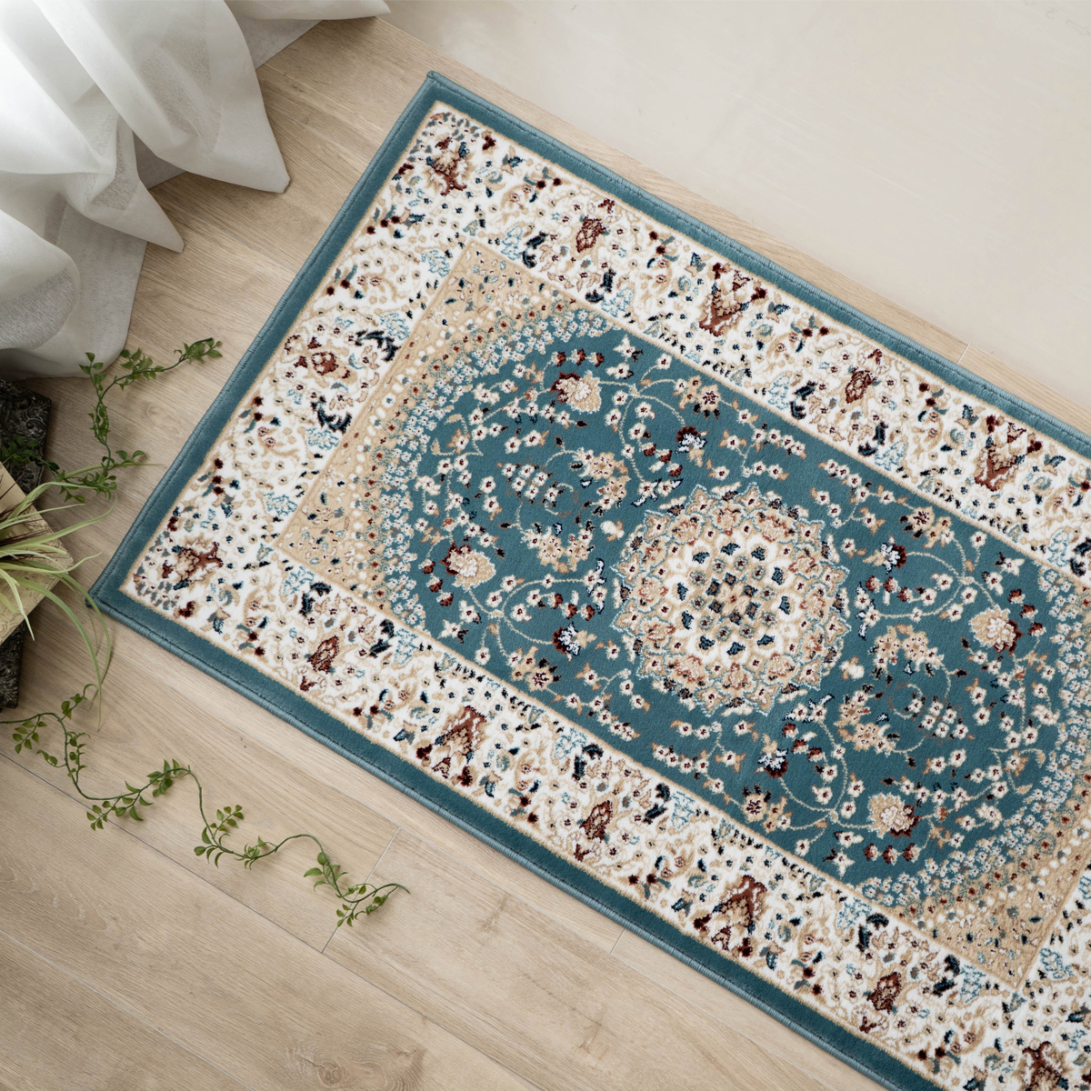 サヤンサヤン 玄関マット 室内 屋内 60x90 ペルシャ絨毯 柄 ウィルトン