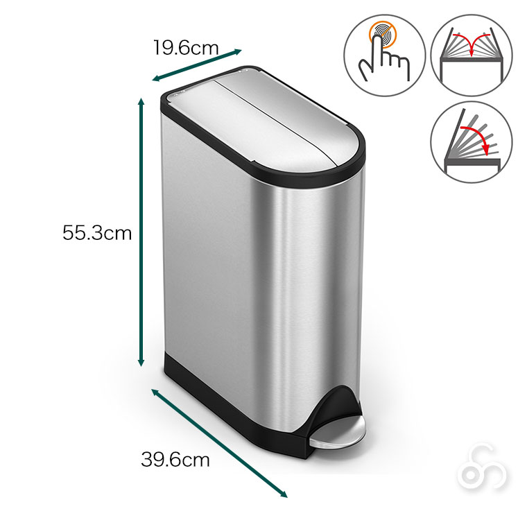 正規品) シンプルヒューマン バタフライステップカン スリム 18L