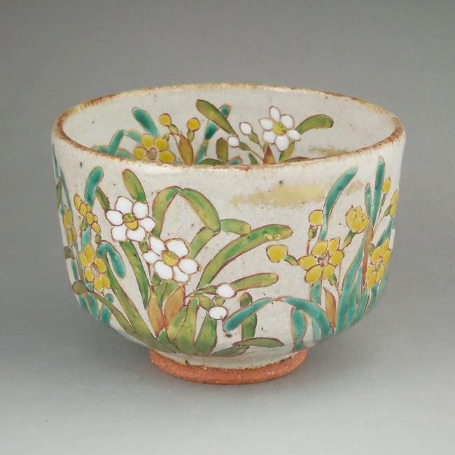 京焼 清水焼 灰釉水仙絵抹茶茶碗 良二 : 松韻堂 Yahoo!店 - 通販