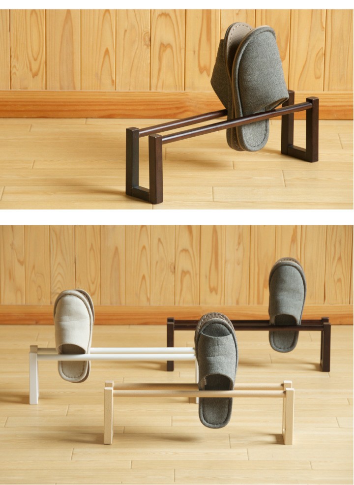 石崎家具 日本製 「木製スリッパラック【1段】」 スリッパ立て
