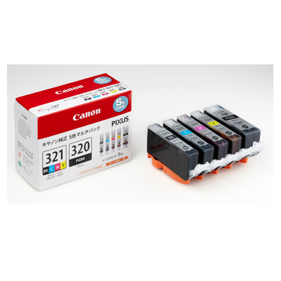 純正】キヤノンプリンター用 インクタンク BCI-321 (BK/C/M/Y)＋インク