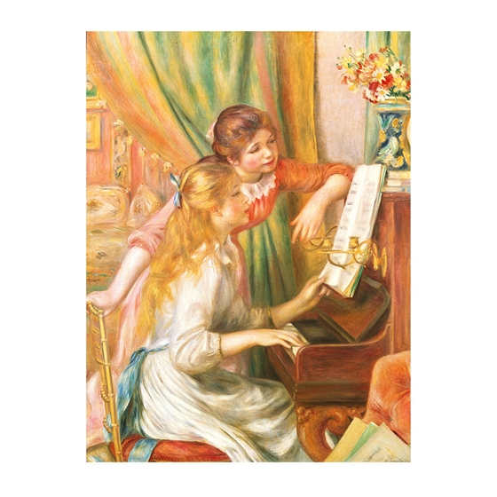 アフロプリント ルノワール 『ピアノに寄る少女たち』 額縁付き M