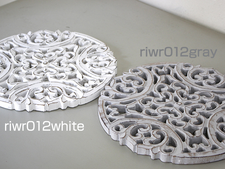 キリムスタイル / 木彫り木製パネルラウンド直径30cm・アラベスク