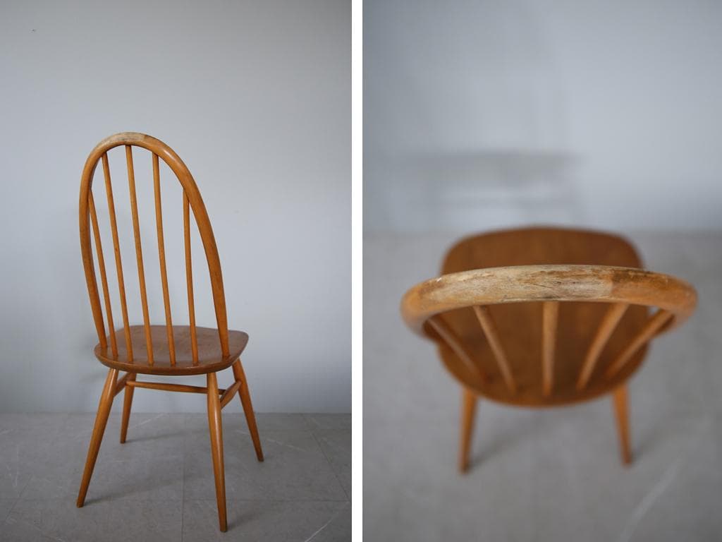 英国アンティークアーコールクエーカーチェア/ダイニングイス椅子(92