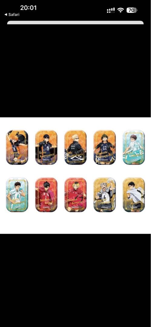 ま*る様 ハイキュー！！横断幕イラスト スクエア缶バッジセット 第1弾