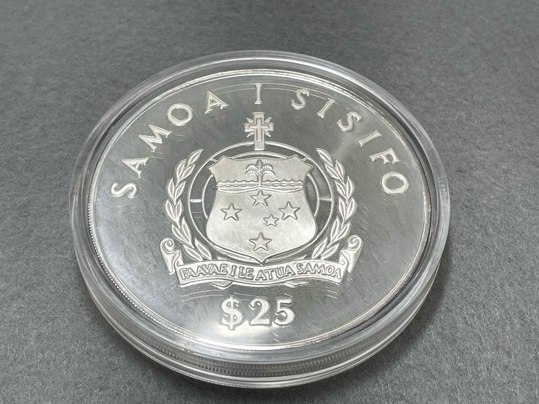 超大型】1986年 西サモア コンティキ号 5オンス 銀貨 プルーフ 純銀