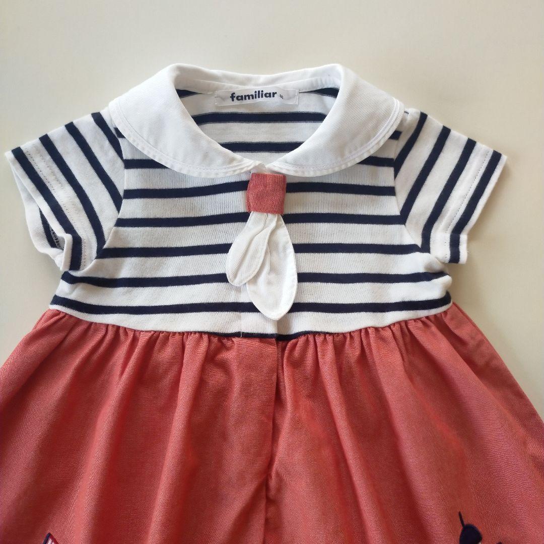 美品☆2021SS☆80cm familiar セーラー衿半袖ワンピース - メルカリ