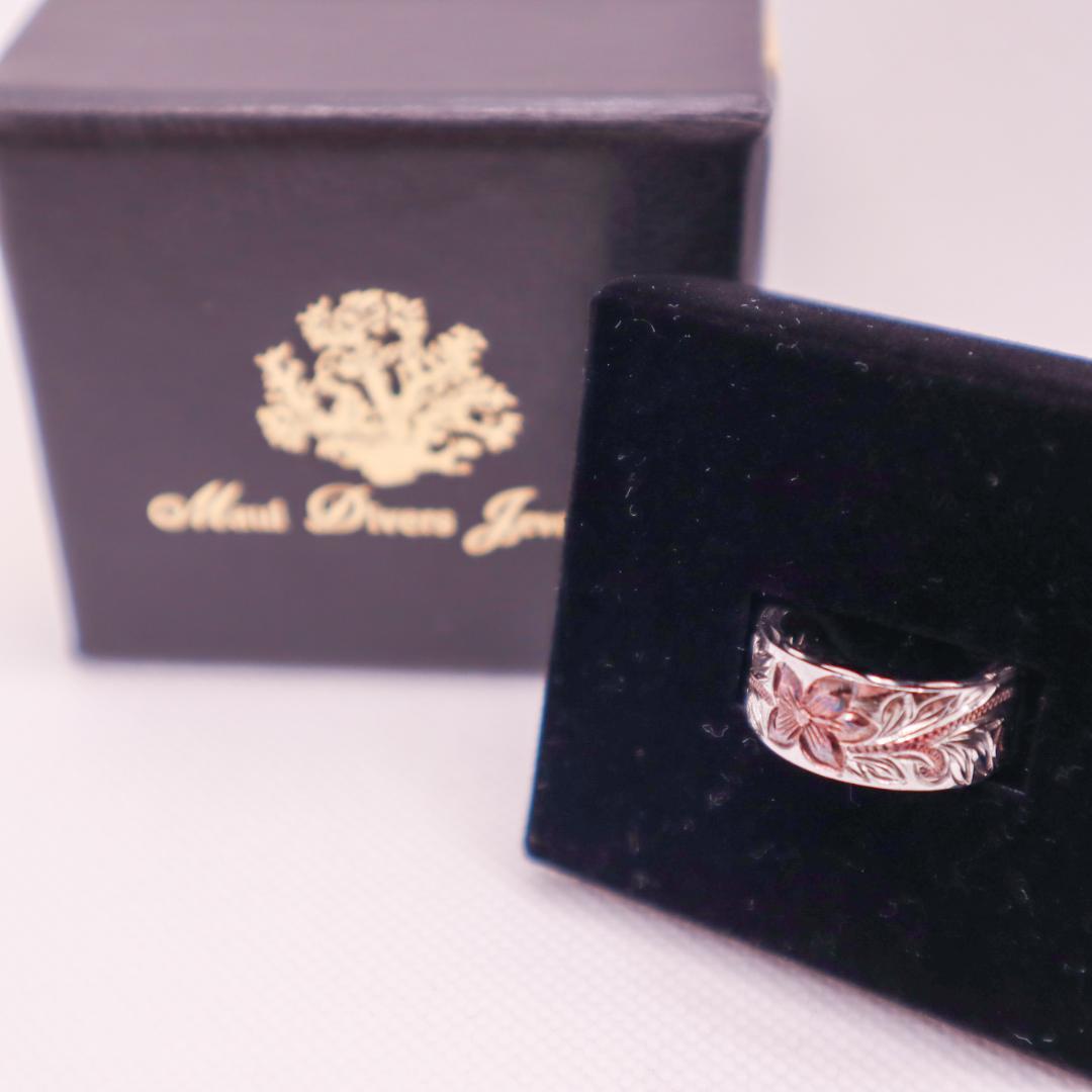 Maui Divers Jewelry 花彫刻シルバーリング 指輪 Silver