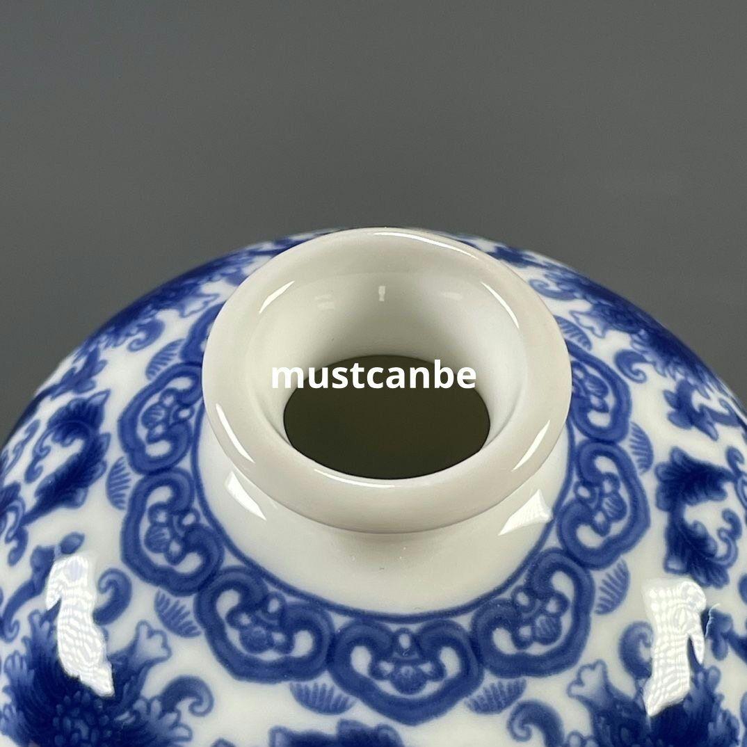 清乾隆青花花鳥図紋梅瓶 景徳鎮 陶磁器 装飾品 現代工芸品 美術品 置物