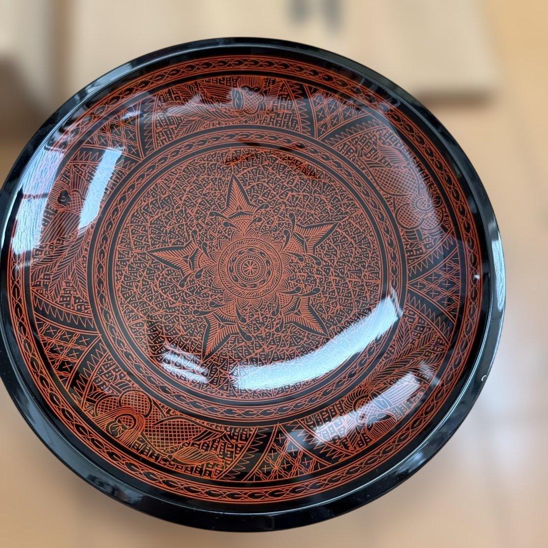 讃岐特産 香川漆器 美術漆器　 蒟醤(きんま) 菓子鉢