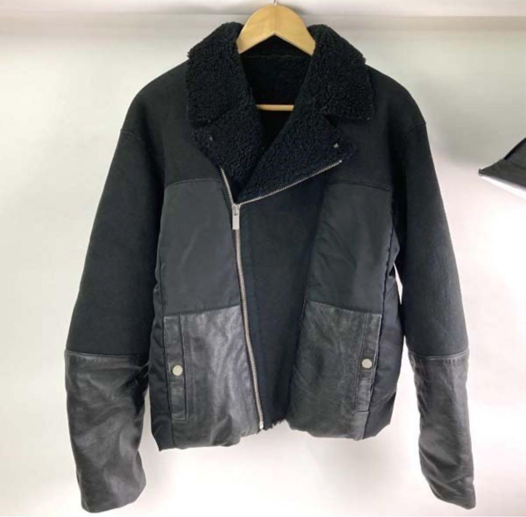 【希少】Phenomenon ムートンジャケット 牛革 黒 40/L Starting Over（スターティング オーバー） ムートンジャケット