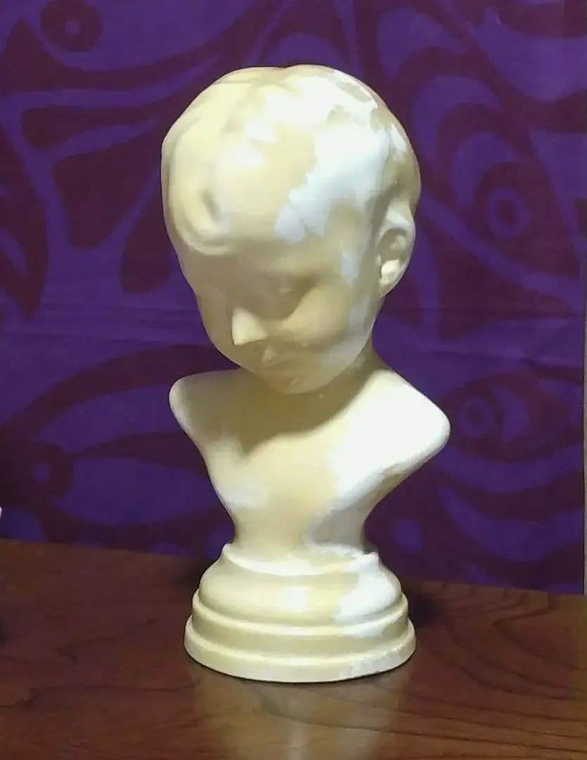 胸像　石膏像　うつむき坊や　アンティーク　インテリア　アート　美術　デッサン