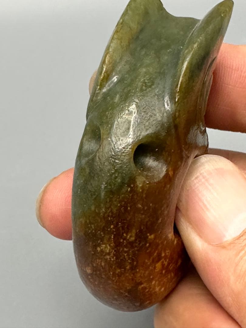 中国古美術 古玉文化 紅山文化 玉豚龍 祭祀器 美品 磁石に反応あり