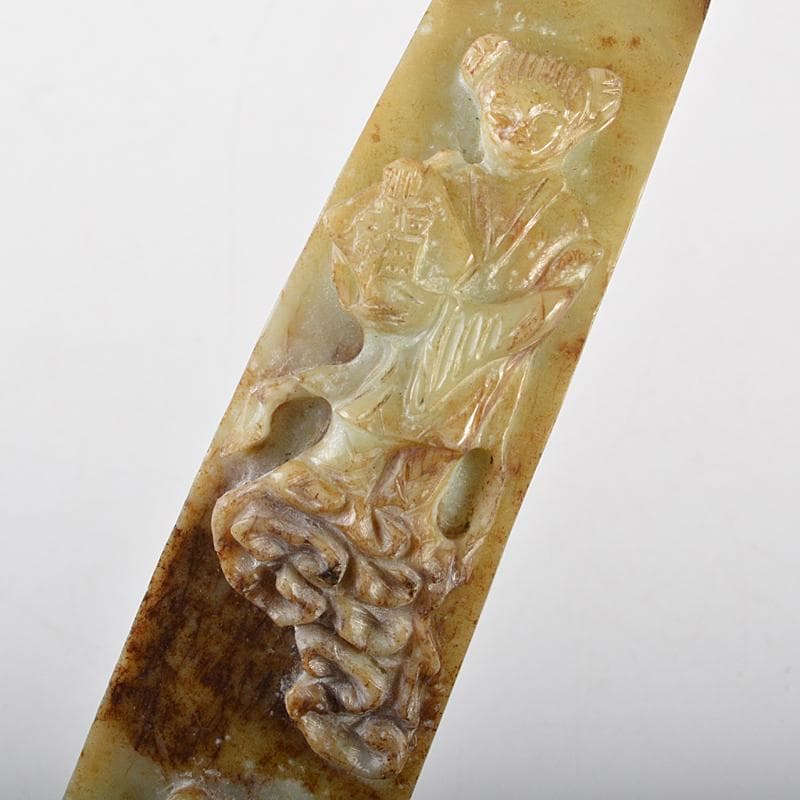 中国 玉石彫刻 人物刻 如意 D R7205 - メルカリ