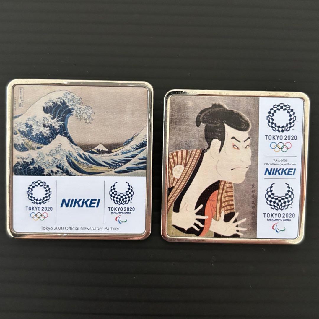 《非売品》東京2020 オリンピック　日経 ピンバッジ　浮世絵　レア