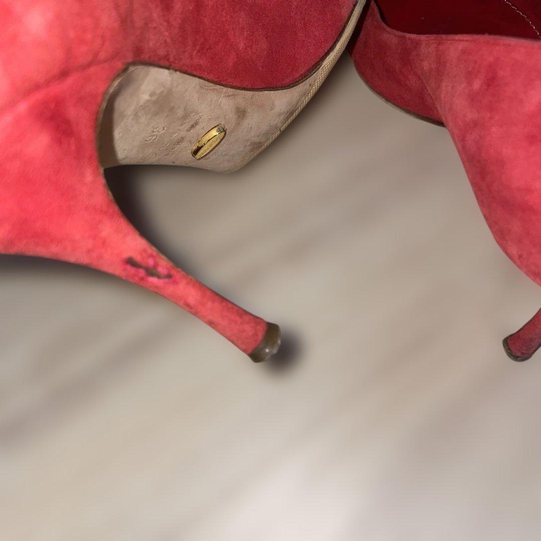 sergio rossi レッド スエード パンプス36クリスマスカラー - メルカリ