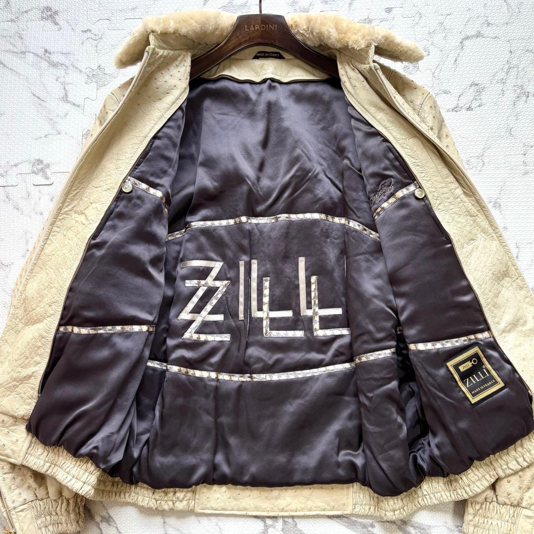世界最高峰✨ZILLI ジリー ミンクファー襟 総オーストリッチジャケット