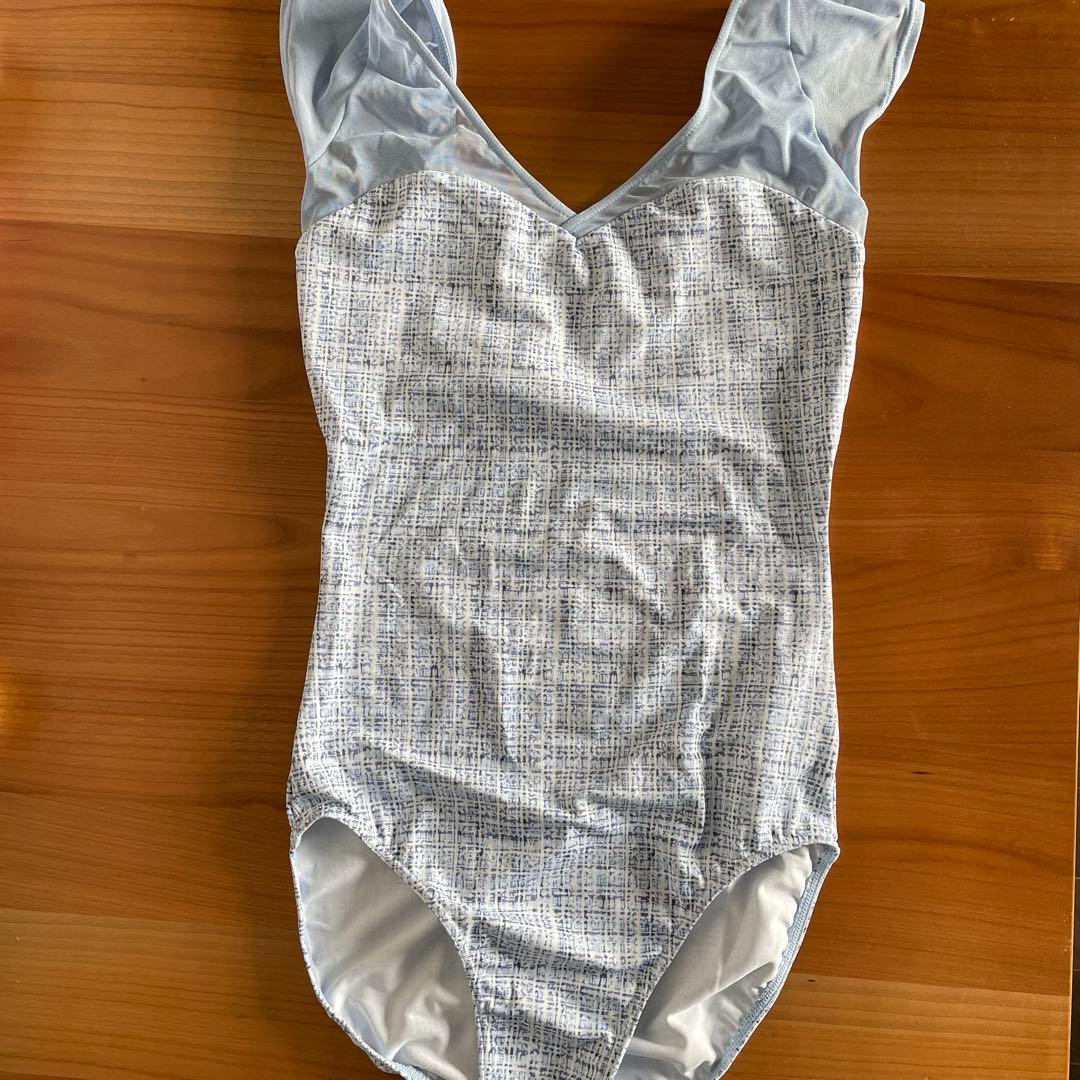 stina スティナ　青系ツィード柄 バレエレオタード