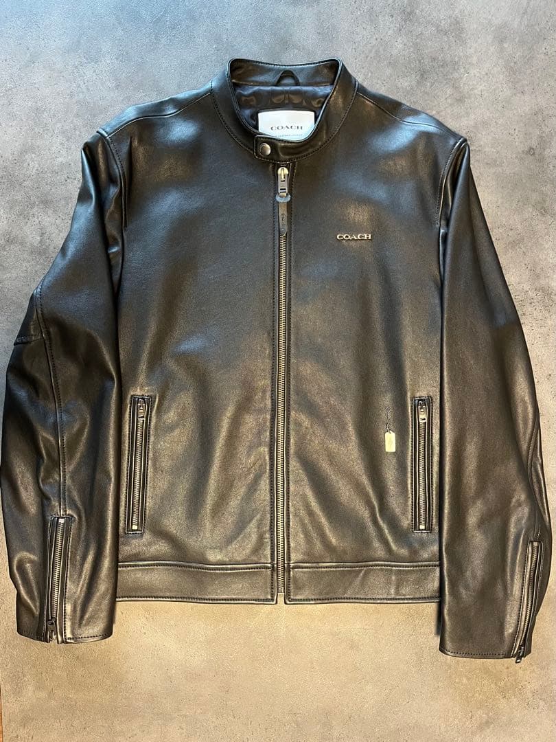 金*郎様 COACH コーチ シングルライダースジャケット XL