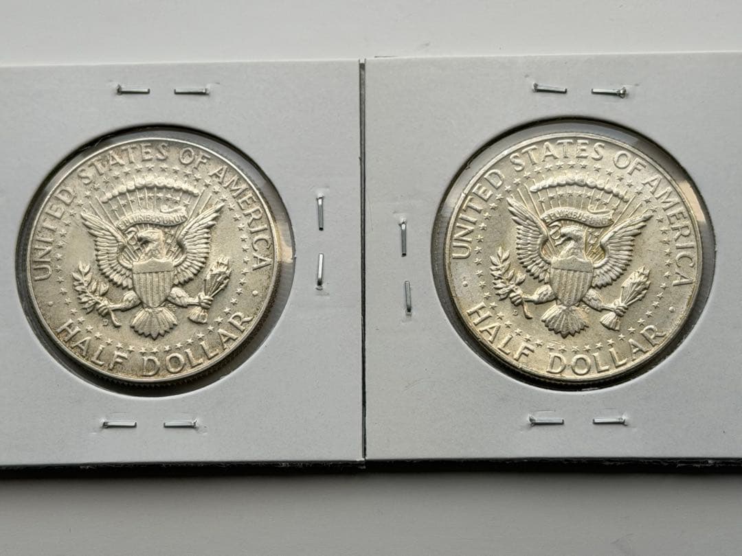1964年】ケネディハーフダラー銀貨2枚 ミントマークD - メルカリ