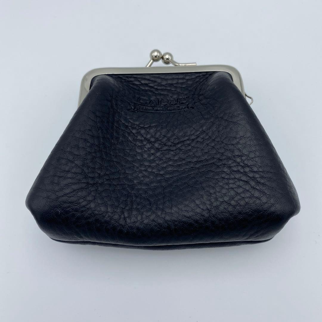 CALEE キャリー がま口財布 ケース レザー ブラック 美品