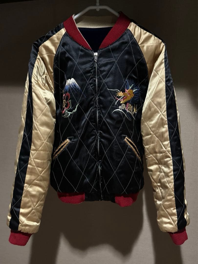 美品 テーラー東洋 別珍 スカジャン 白虎 日本地図 Lサイズ M18427