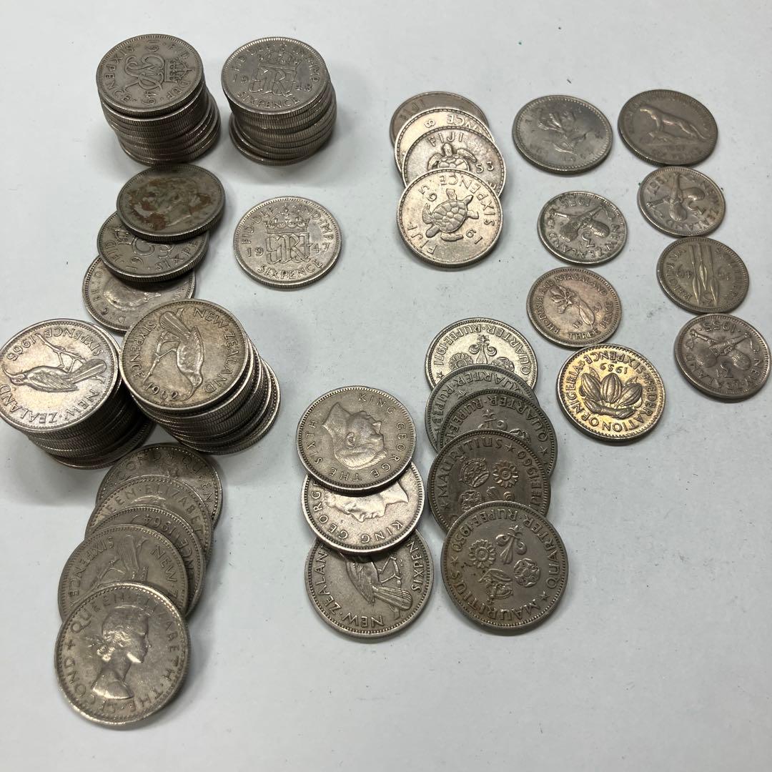 イギリス 6ペンス 外国 硬貨 古銭　エリザベス　ジョージ　まとめ売り