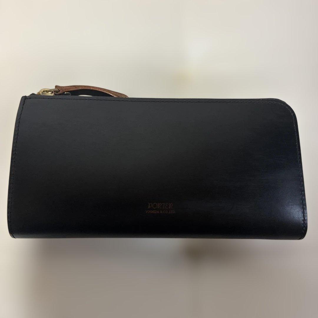 PORTER ブラック レザー 長財布 PORTER ポーター スプレンダー ロングウォレット 261-03893 長財布