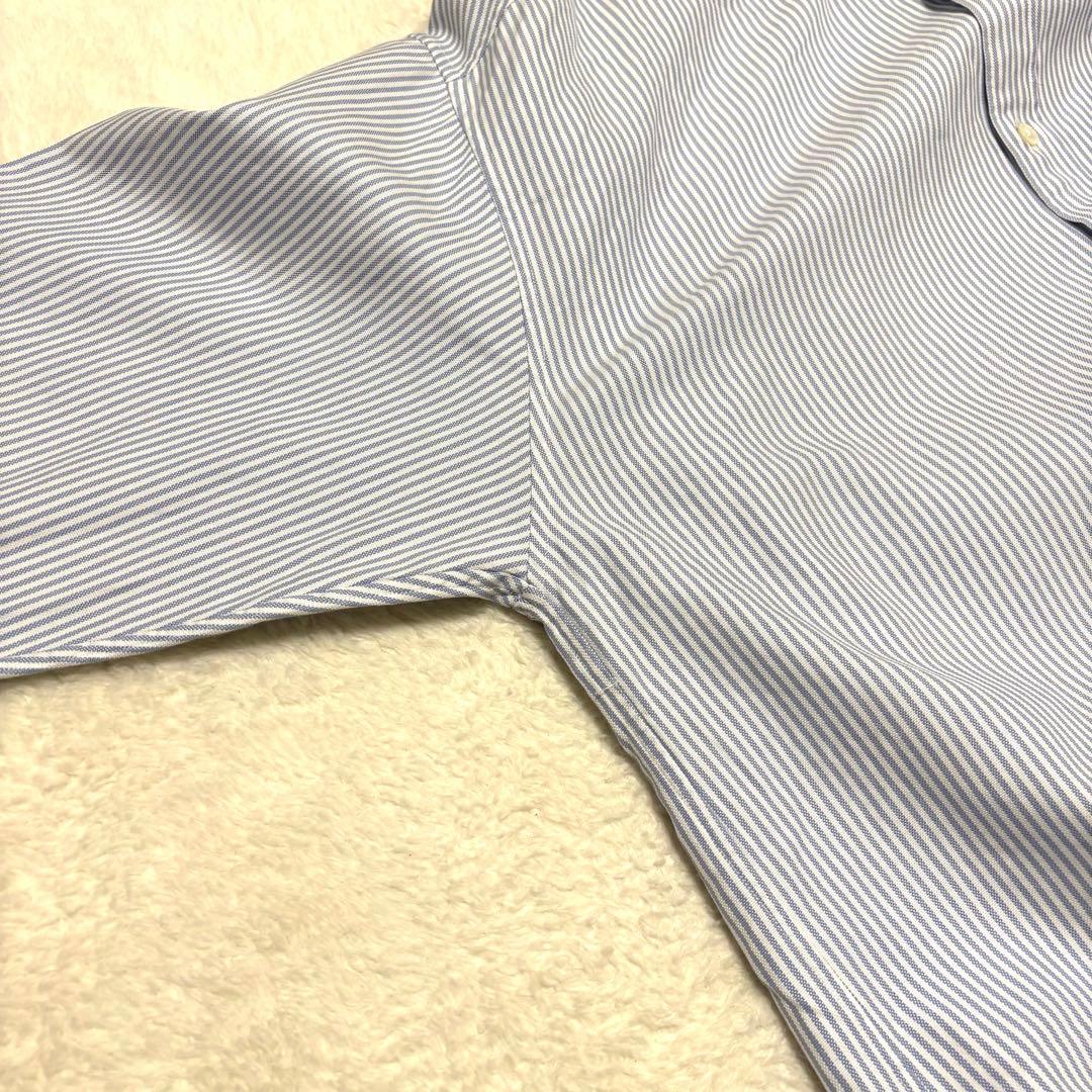 AURALEE オックスフォードBDシャツ ストライプ 4 ブルー × ホワイト