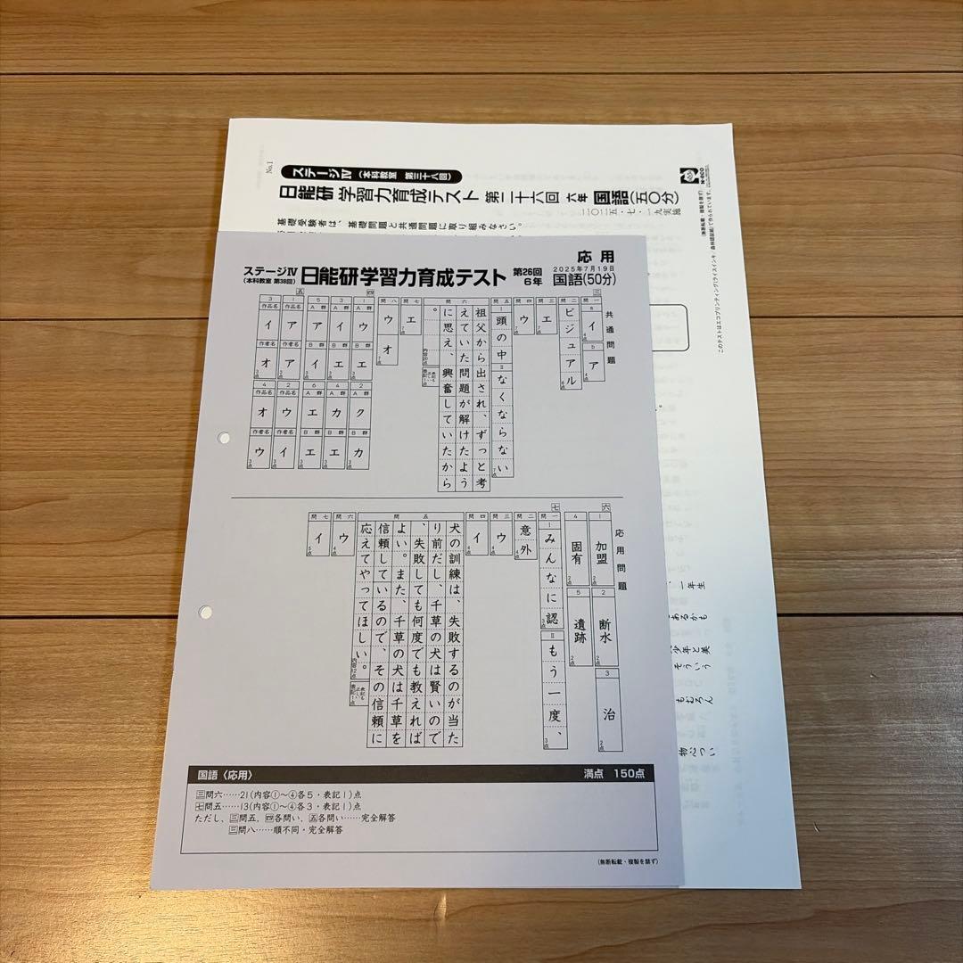 2025年度日能研6年前期学習力育成テスト17回分（第10回〜第26回