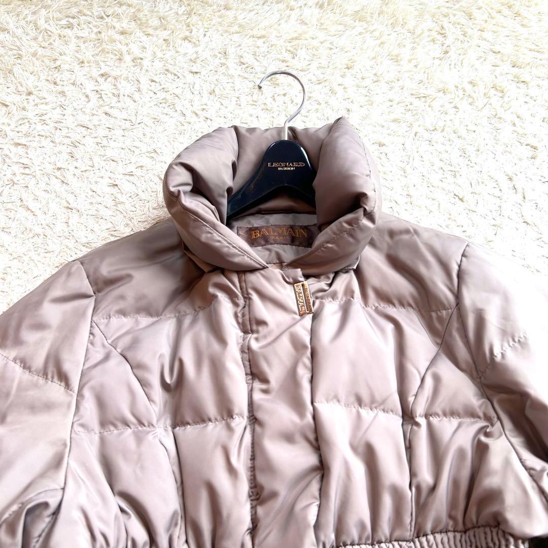 BALMAIN 】本毛皮 ベルト付きダウンコートLフォックスファー バルマン