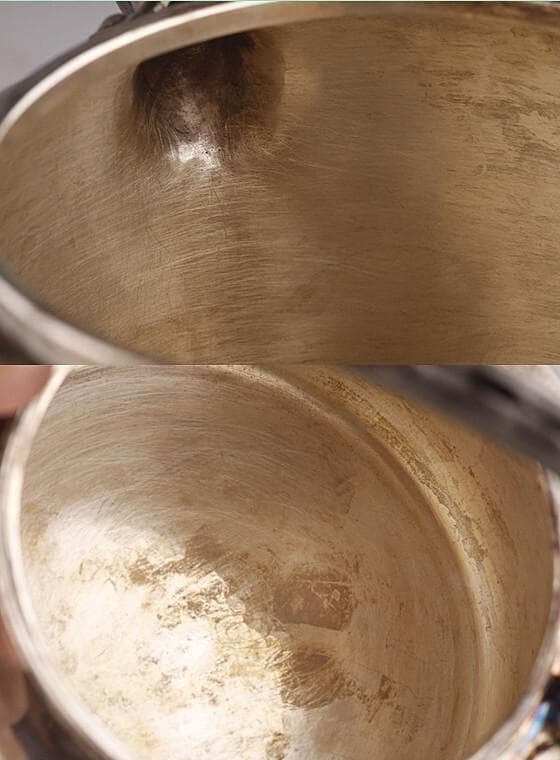 ◇北村靜香 造 銀瓶 純銀 南鐐平安形瓶 鉄の釣手◇検）真鍋静良 光玉堂