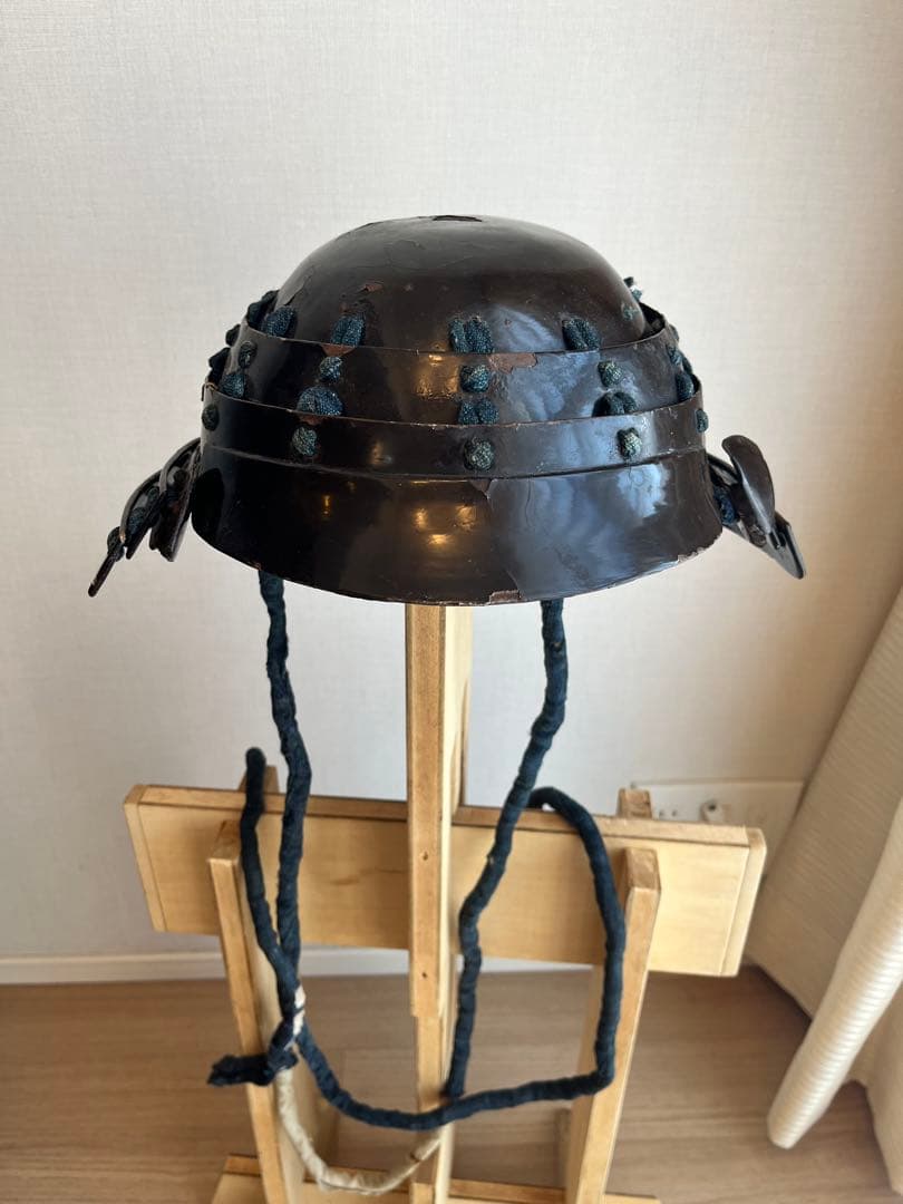 甲冑 兜 足軽 黒漆塗 提灯兜 ちょうちん兜 江戸文久期 仙台城下町旧家蔵出し 甲冑 兜 足軽 黒漆塗 提灯兜 ちょうちん兜 江戸文久期 仙台城下町旧家