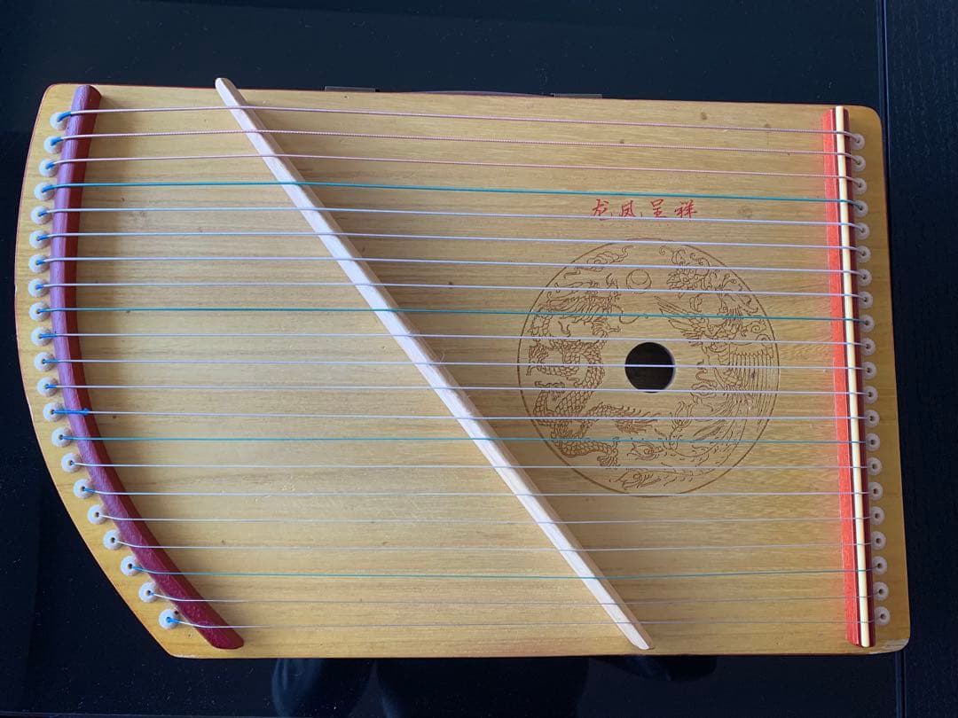 木製 21弦筝と紫リュック型ケースセット