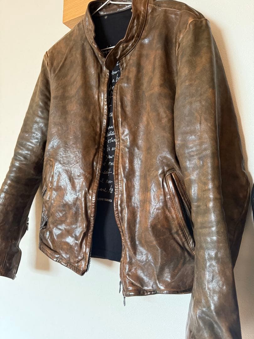 BACKLUSH イタリアンダブルショルダー シングルライダースM BACKLASH（バックラッシュ） イタリアンダブルショルダーヴィンテージ