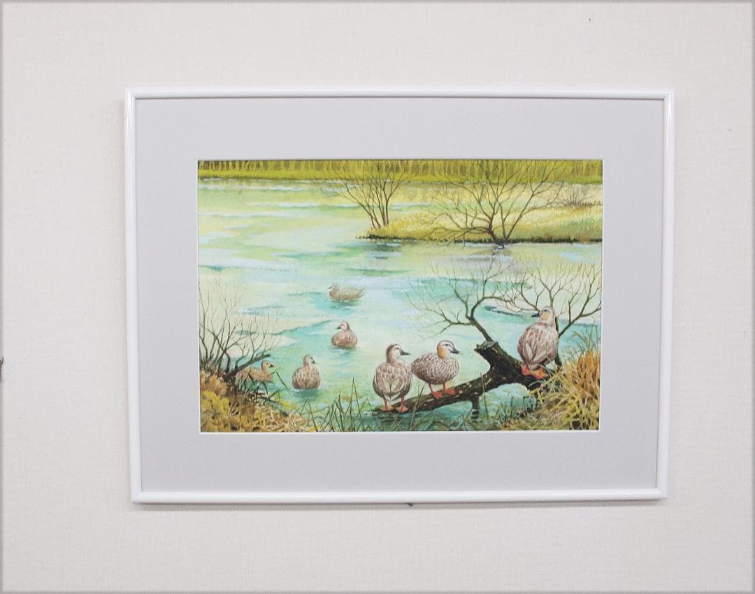絵画「鴨の池の午後」 水彩画 - メルカリ